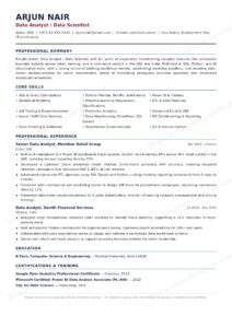 Data Analyst and Data Scientist ATS resume example for Dubai UAE job market
